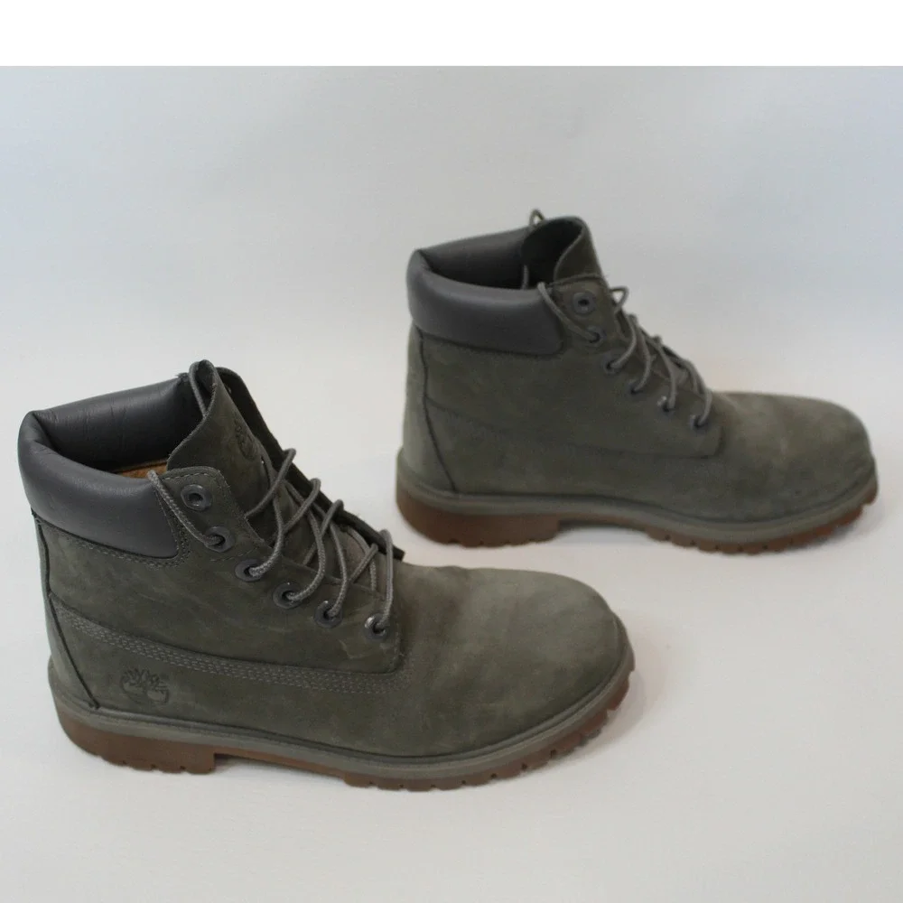 Timberland Grey Suede Lace Up Boots Boys Size 6 Youth‎ Kids Waterproof